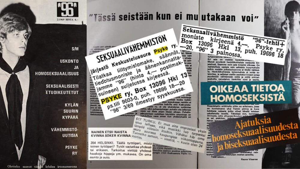 Leikkeitä 96-lehdestä ja Helsingin Sanomista vuosilta 1969-1971.